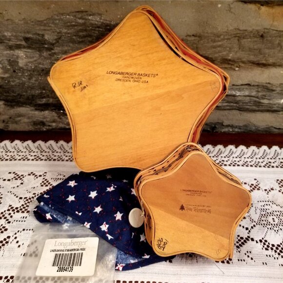 Longaberger Shining Star and Twinkle Twinkle Basket Yr-Round Duo Christmas Holly - Picture 6 of 16